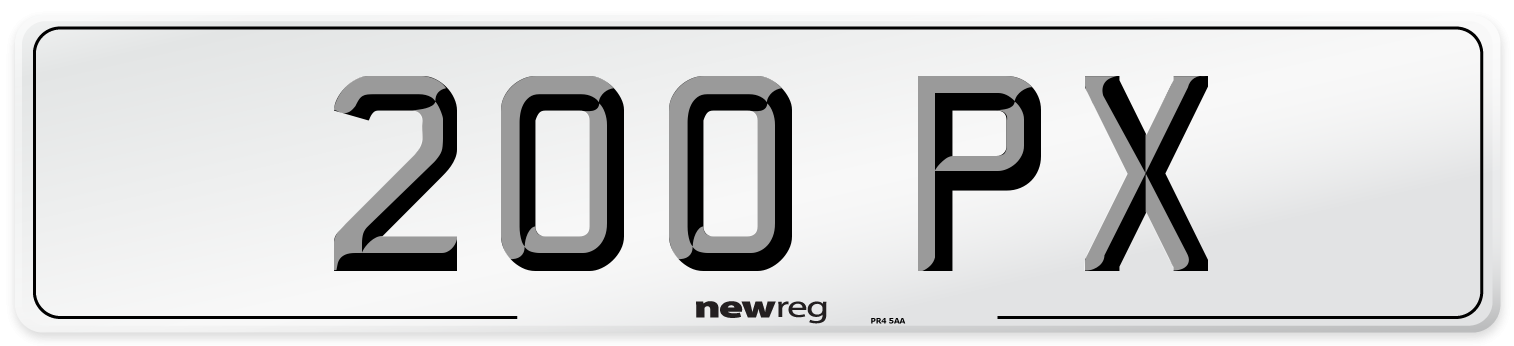 200 PX Number Plate from New Reg